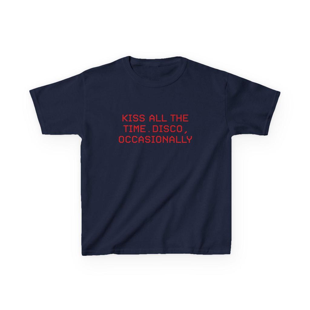 Kiss All The Time Disco Occasionally Baby Tee Tshirt Top Harry Style Album Merch 2026 Summer Unisex Unisex Cotton Street Wear Y2K