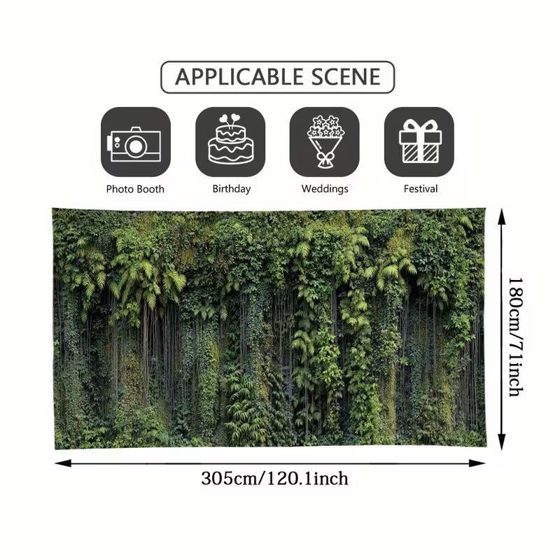 2D Hanging Vines Fern Green Wall Garage Door Backdrop Banner