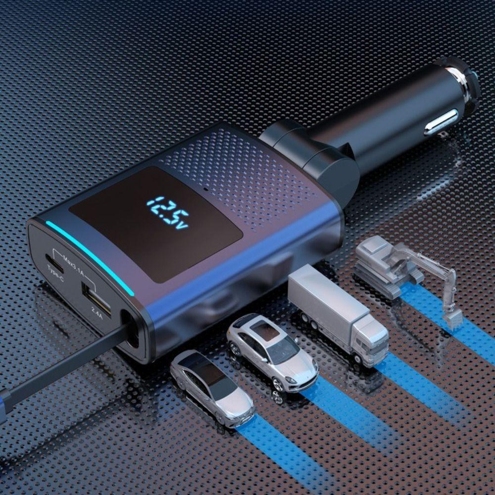 LED Display Car Phone Charger PD65W Fast Charging Universal Mini Car Charger Vehicle