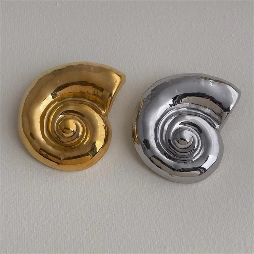 Korean Korean Style Brooches Shell Design Snail-shell Brooches Stainless Steel Brooches Women Men