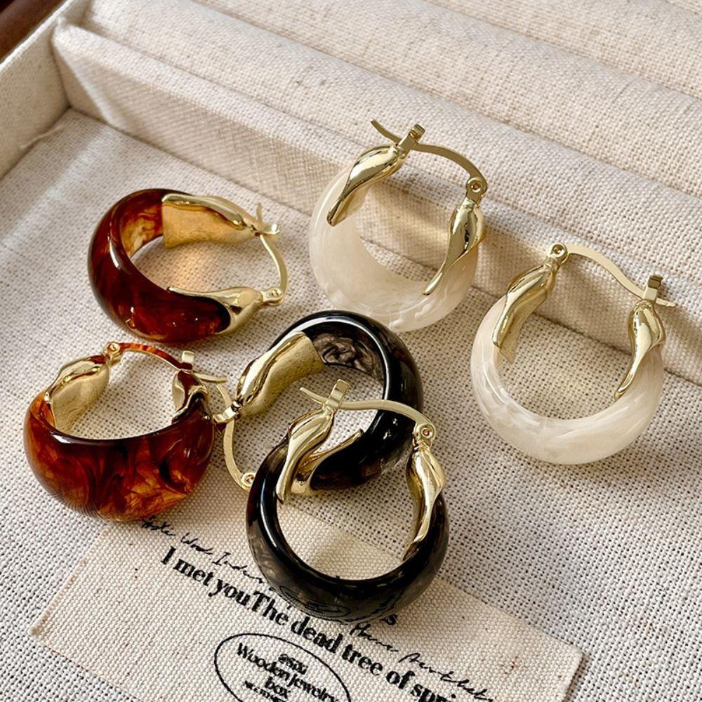 Circle Round Earring Jewelry Accessories Hoop Ear Buckle Trendy Resin Hoop Earrings  Wedding