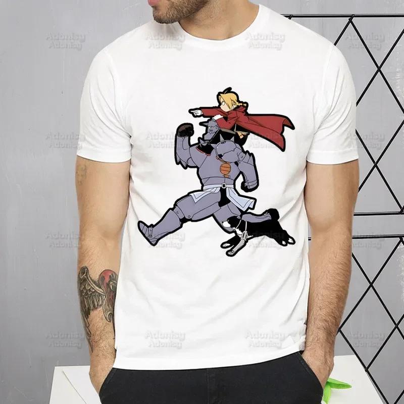 Fullmetal Alchemist T Shirt Harajuku Alphonse Elric TShirts Short Sleeve Fashion Casual Edward Elric T-Shirt Tops Tees Shirt