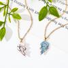 Cospay-Angel Stitch Necklace for Couples, Heart Pendant, Friendship, Matching Gifts for Best Friends, Unisex Jewelry