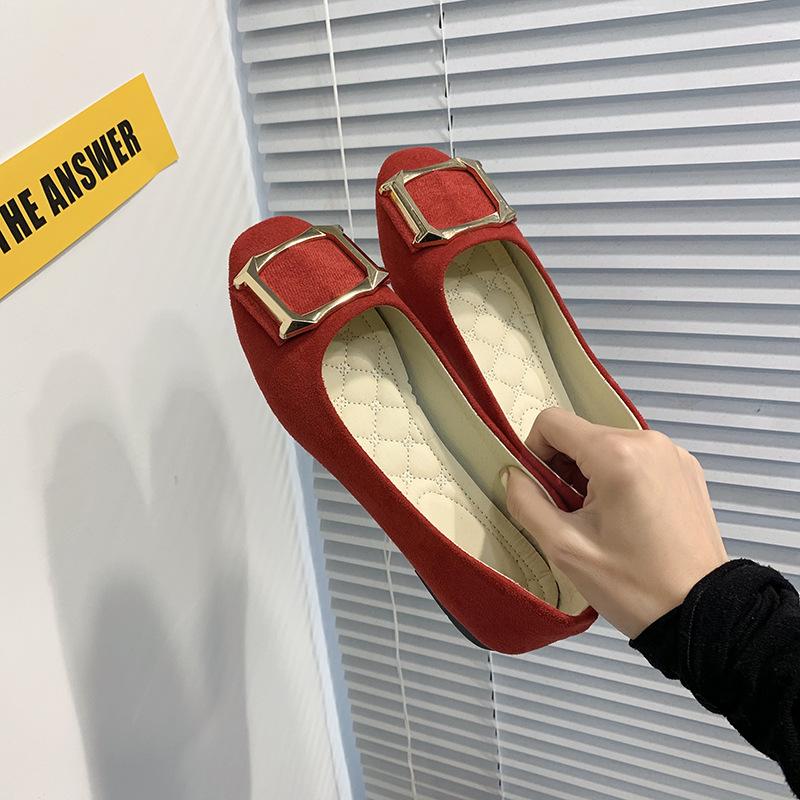 Женские однотонные удобные повседневные туфли без шнуровки большого размера на плоской мелкой подошве для девочек