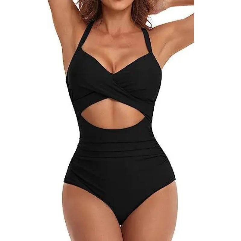 Leopard One Piece Swimsuit 2025 New Halter Push Up Swimwear Women Swimsuit Bathing Suit Beachwear Monokini Female Swimming Suits