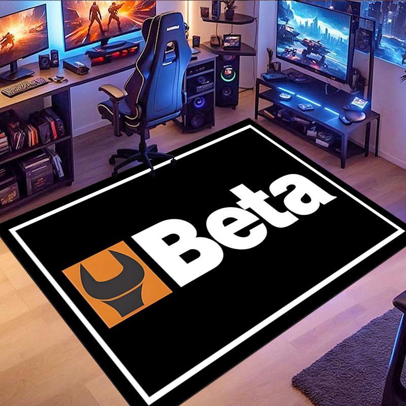 Ковер с логотипом Beta, подходит для гостиной, спальни, игровой комнаты, компьютерной комнаты и домашнего декора.