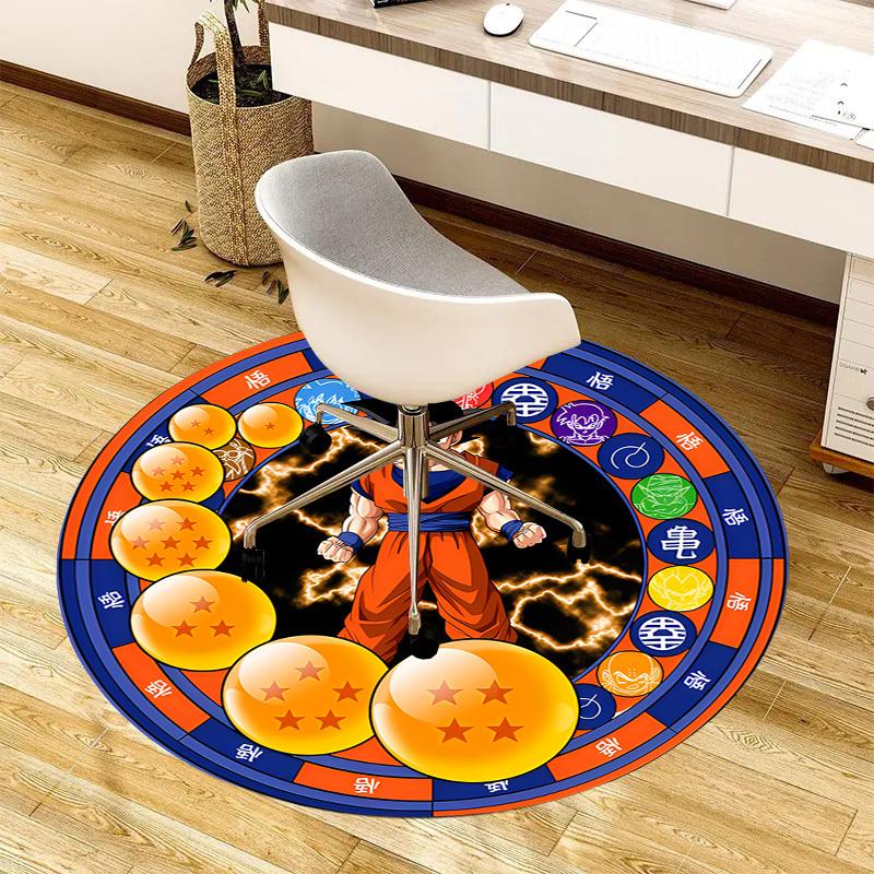 1pc Dragon Ball Z Goku Power Up Circle Round carpet, Made of Polyester,Perfect for Decorating Office Chairs, Living Rooms,Vibrant Decorative Rug