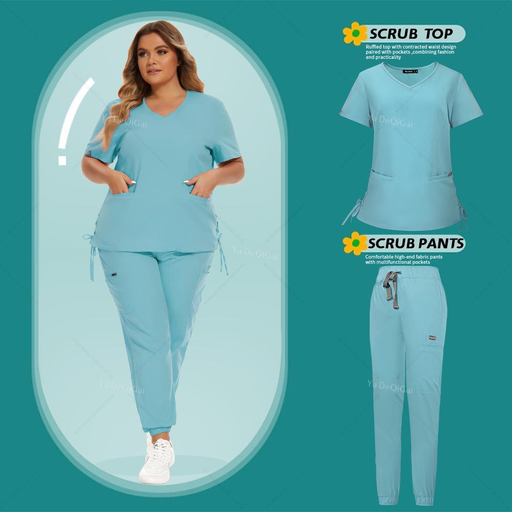 Nurse Uniform Medical Uniforms Nursing Scrubs Set Hospital Doctor Workwear Surgery Suit Spa Top Pants Clinical Dentist Work Wear