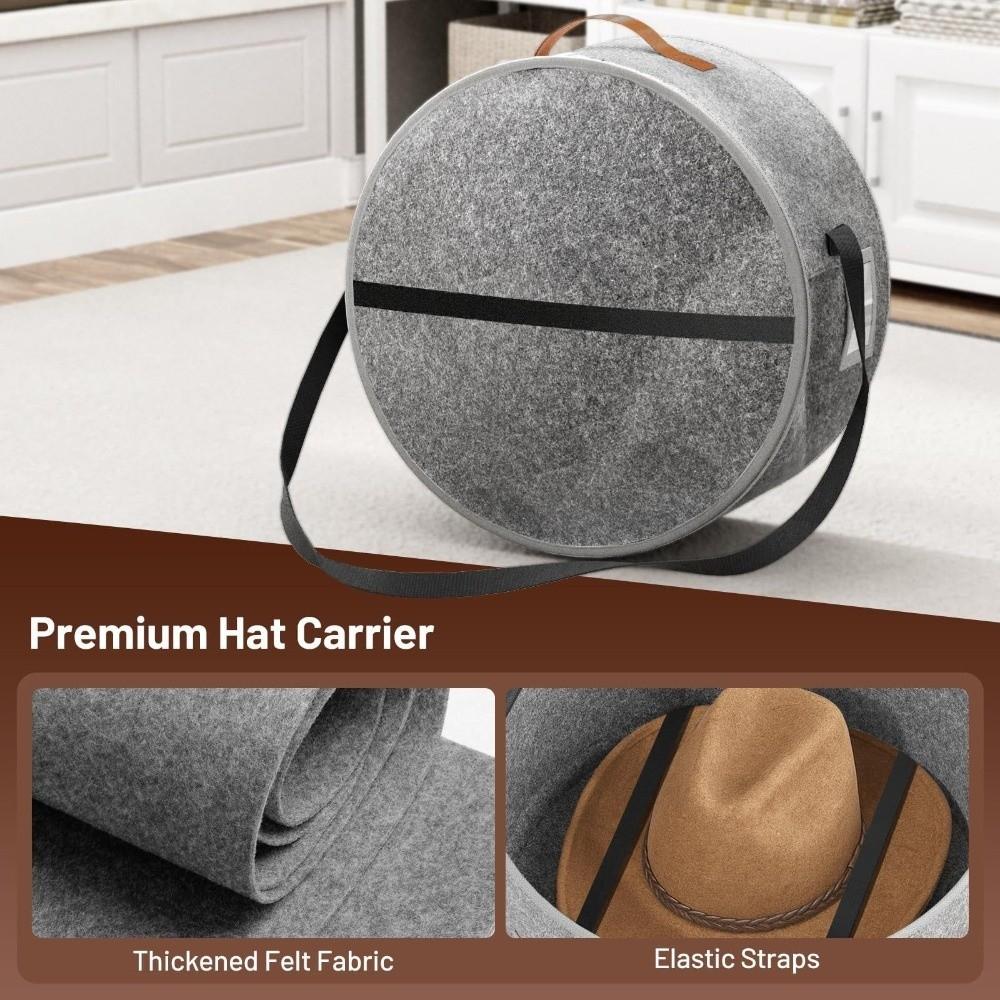 Felt Cloth Hat Box for Women Men Large Capacity Cowboy Hat Box New Wide Brim Hat Case for Travel