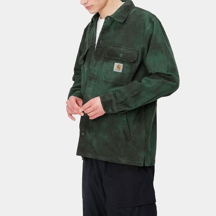 Carhartt WIP SS23 Серия Chroma Эффект выцветания Хлопковая куртка-рубашка Мужские куртки Зеленый I031360-1DJ-XX