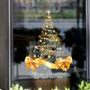1 шт. Наклейка на окно для дома с большим бантом DIY ПВХ 40x55 см Рождественская наклейка на окно с елкой Золотая елка