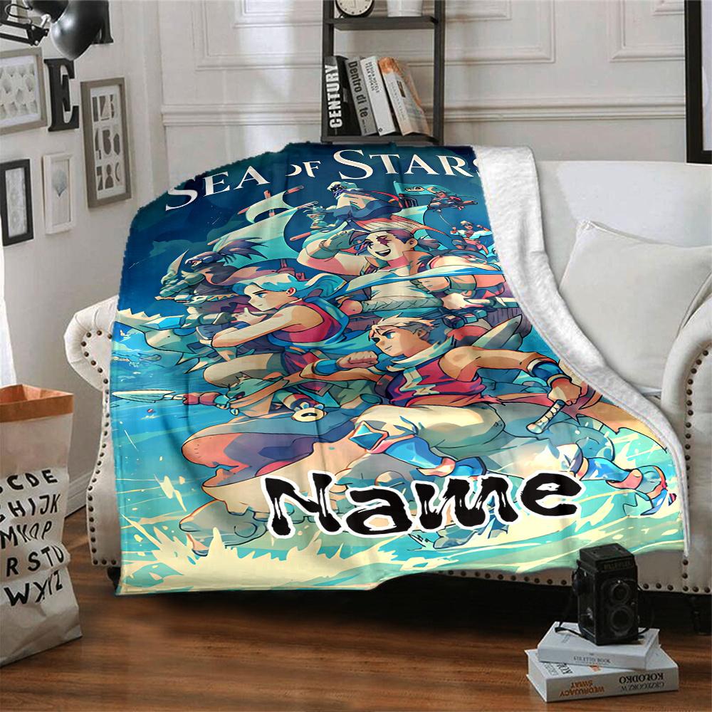 Adventures In The Cosmic Ocean Realm Cozy Customizable Blanket Personalized Name Soft Warm Cozy Suitable For Sofa Couch Office Bed Picnics Allseason