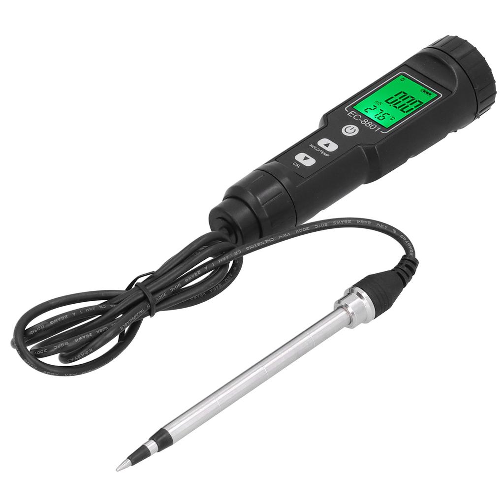 Тестер температуры почвы EC с подсветкой Портативный измеритель проводимости Гидропоника Сельское хозяйство