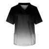 Men's Short Sleeve V Neck Gradient Print Print Chest Pocket Carer Top