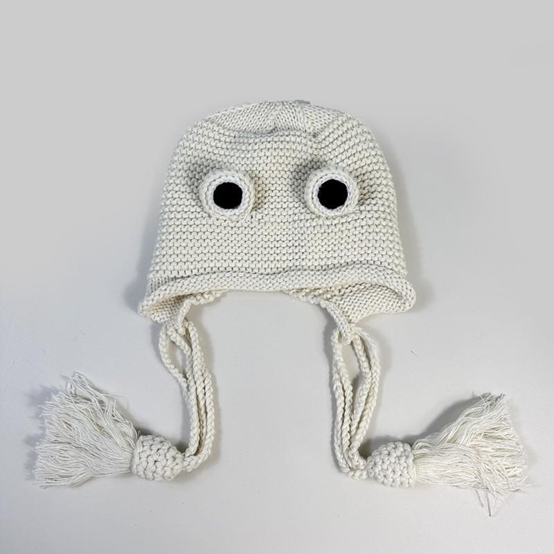 Acrylic Knit Beanie Hat Women Winter Warm Ear Protection Cute Green Cropped Cap Stylish Accessory
