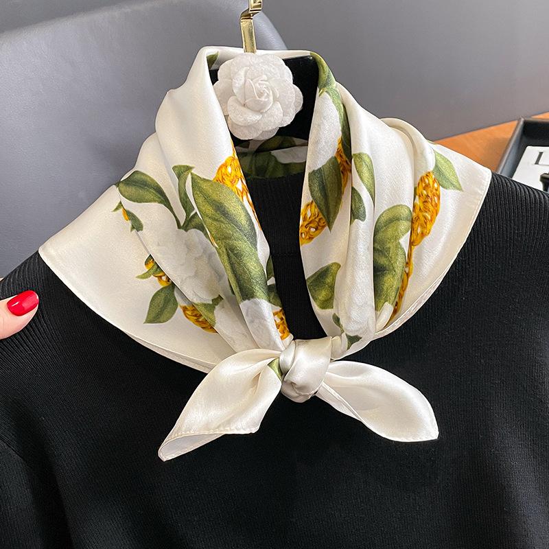 100% Натуральный Шарф из Шелка Женский Квадратный Галстук на Шею Шарфы Шали Накидки для Леди Фуляр Шарфы Пашмина Женский Хиджаб Бандана буфанда