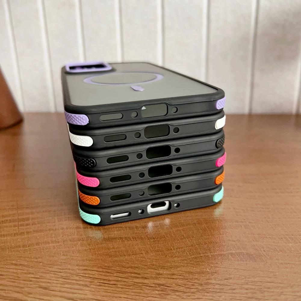 Матовый Магнитный Чехол Для Телефона Для Samsung A57 A37 A17 A07 A56 A36 A26 A16 A06 A55 A35 A25 A54 Для Magsafe Противоскользящий Край