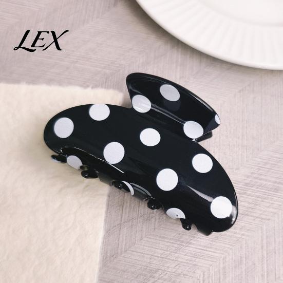 Thick Hair Claw for Women, Dot Printing Shower Clip, Anti-slip Teeth Shark Durable Claw, Comfortable Fit Accessory Long Short Daily Use Non-slip