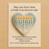 Hanukkah Pocket Hug with Positive Card Emotional Support Love Heart Pigeon Dreidel Star Menorah Pocket Token Decoration Inspirational Encouragement