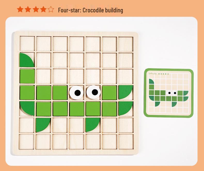 Mosaic 3D Wooden Puzzle Building Blocks for Kids