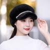New Winter Hat For Women Fashion Faux Fur Fluffy Duck Tongue Hat Female Warm Ear Protection Hats Outdoor Thicken Wind Snow Caps