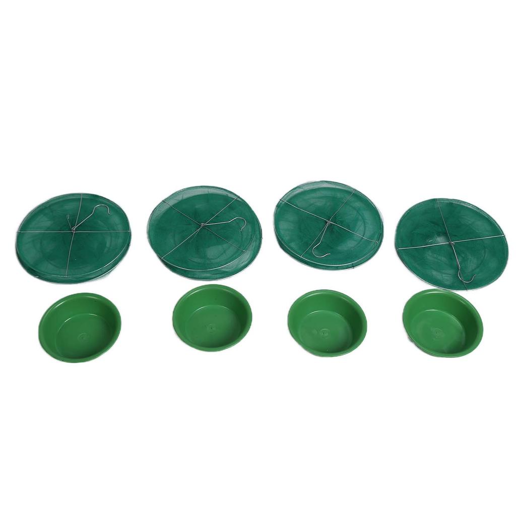 4pcs Outdoor Fly Trap Reusable Hanging Fly Trap Cage Net with Bait Tray for Garden Farm Orchard