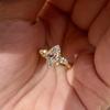 Light Luxury High-End Temperament Large Horse Eye Zircon Ring Fashionable Versatile Simulation Moissanite Engagement Ring Diamond Ring