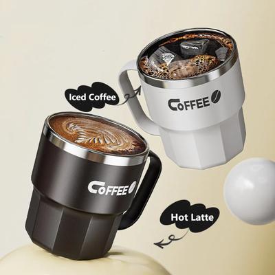 Кофейная кружка из нержавеющей стали 304 с крышкой, стакан для воды, новая кофейная кружка