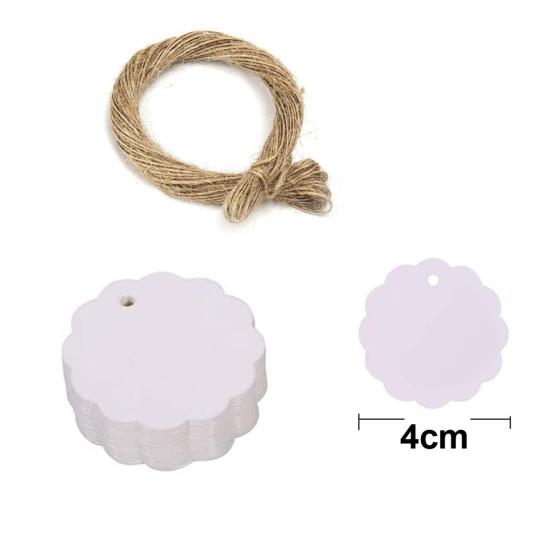 100Pcs Gift Tag with 20m Jute Twine Round/Heart/Rectangle Shaped Blank Design DIY Thick Wedding Thanksgiving Christmas Craft Tag Party Favors