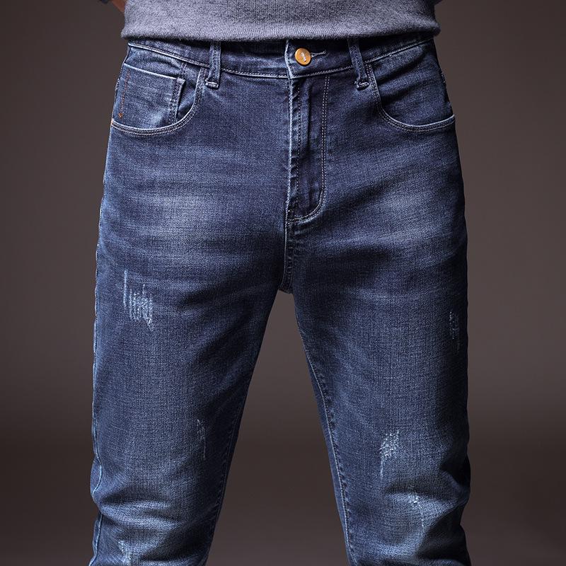 Men’s Slim Straight Elastic Jeans - Korean Style, Versatile for Spring & Autumn