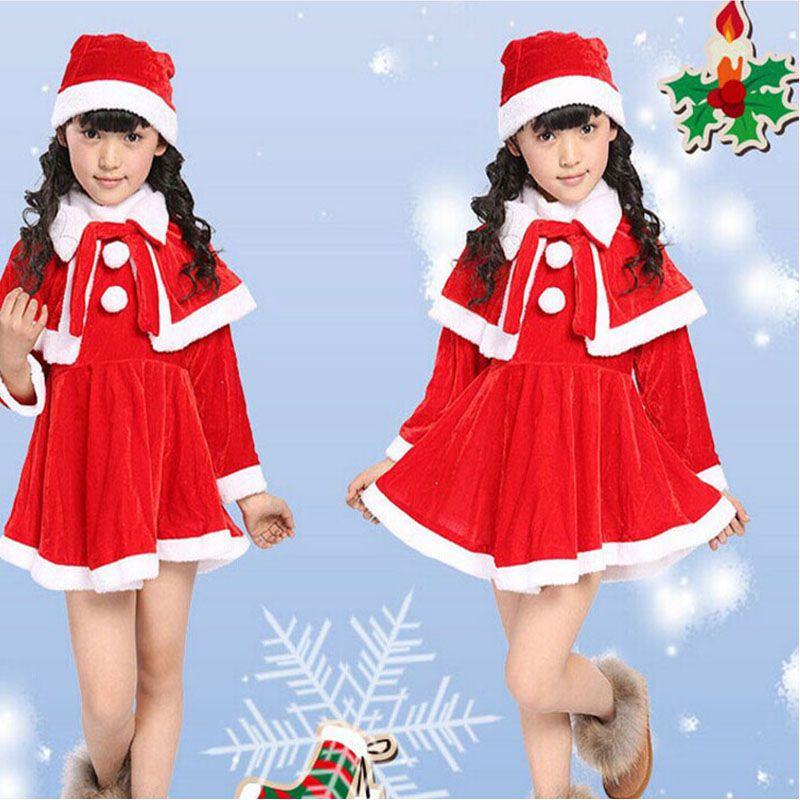 Premium Quality Velvet Kids Santa Claus Costume Red Christmas Outfit For Boys And Girls