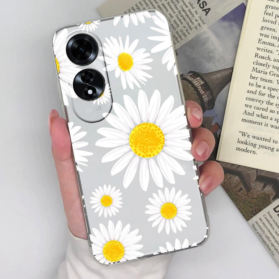 Phone Cover Cases For OPPO Realme C61 C63 Reno12 5G A60 A59 Bumper Pretty Butterfly Flower Pattern Clear Soft TPU Silicone Shockproof Housing For OPPO