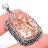 Copper Rhodochrosite Gemstone 925 Sterling Silver Jewelry Pendant 2.17"