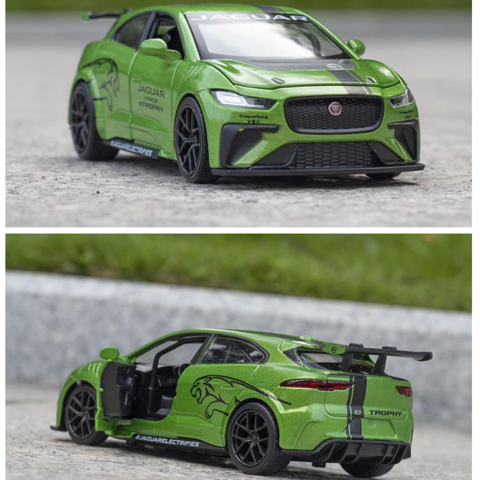 Масштаб 1/32 Jaguar I-PACE, литая под давлением модель автомобиля, игрушечный автомобиль с откатным механизмом, звуком и светом для детей, коллекция подарков для мальчиков и девочек