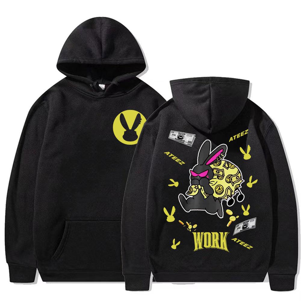 Мировой тур Ateez 2025 года «Навстречу свету»: Пуловеры Воля к власти Мужские Женские Корейская мода Хип-хоп Толстовка с длинным рукавом Худи