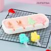 Cartoon Animals Silicone Ice Cream Mold Easy Popsicle Molds with Lid and Sticks DIY Homemade Ice Lolly Ice Cream Bar Pop Molds