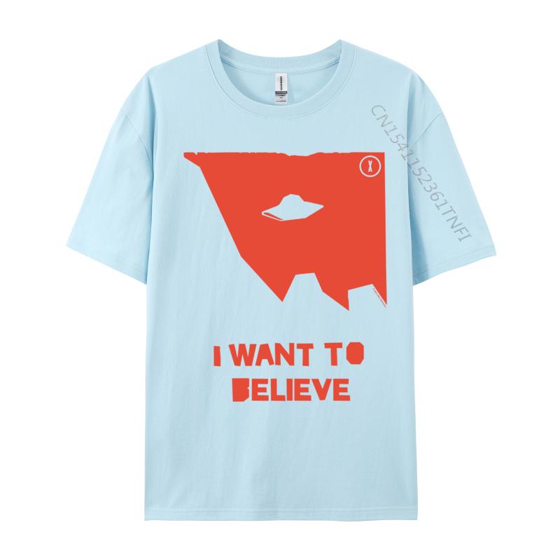 I Want To Believe Ufo Silhouette Big Chest Text Cotton Unisexs T Shirts Party Luxury Designer Tshirts Special T Shirt