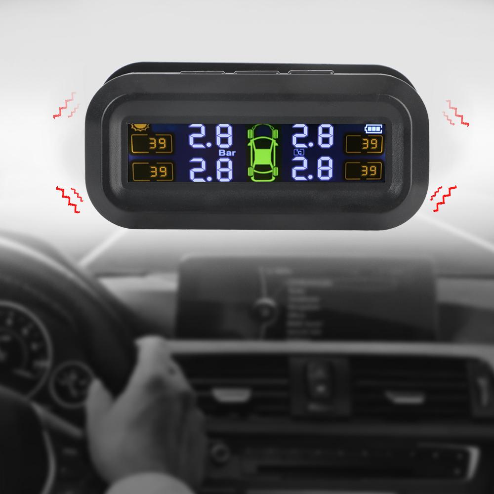 Система контроля давления в шинах Автомобильный монитор давления в шинах Сигнализация давления в шинах с 4 внешними датчиками