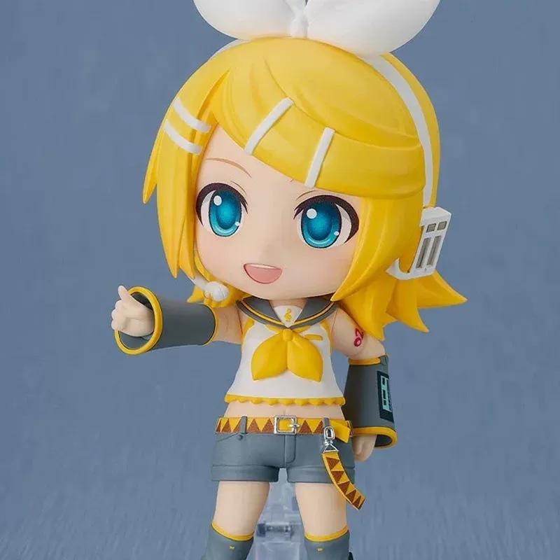 10 см Фигурка персонажа Vocaloid 2840 Кагаминэ Рин 2.0 Q-версия Фигурка Действия Сменное Лицо Милая Мини-Кукла Коллекционная Модель Аниме Игрушка Подарок