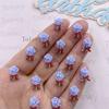 50pcs Resin Mini Colorful A Rose Fla tback Stone Flower Figurines Nail Art DIY Wedding Scrapbooks Jewelry Crafts Accessories