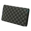 Inden Business Card Holder Large Capacity Deerskin Takane Fuji Pattern Black Background X Black Lacquer Mt. 2804-01