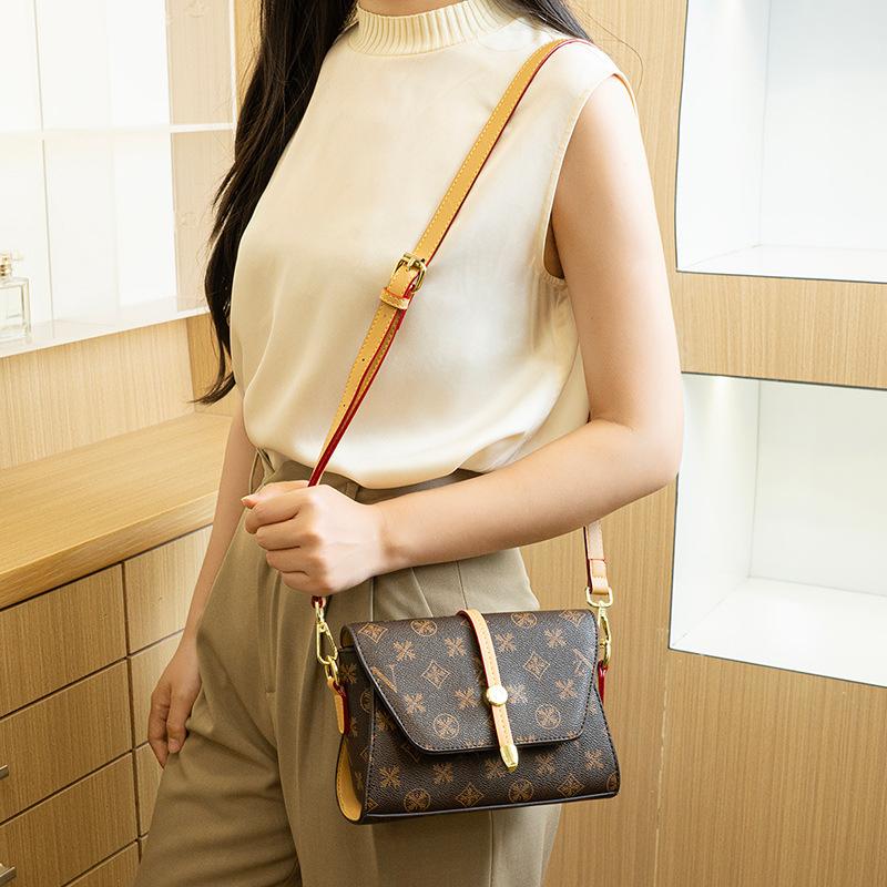 Summer Light Luxury Women's Bag Fashionable and Versatile Small Square Bag Patchwork Printed Single Shoulder Crossbody Bag