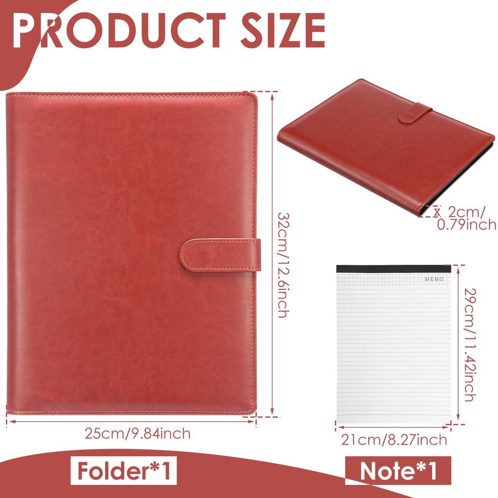 Multifunc A4 Conference Folder Business Stationery Folder Leather Contract File Folders A4 Writing Pad for Home School Office