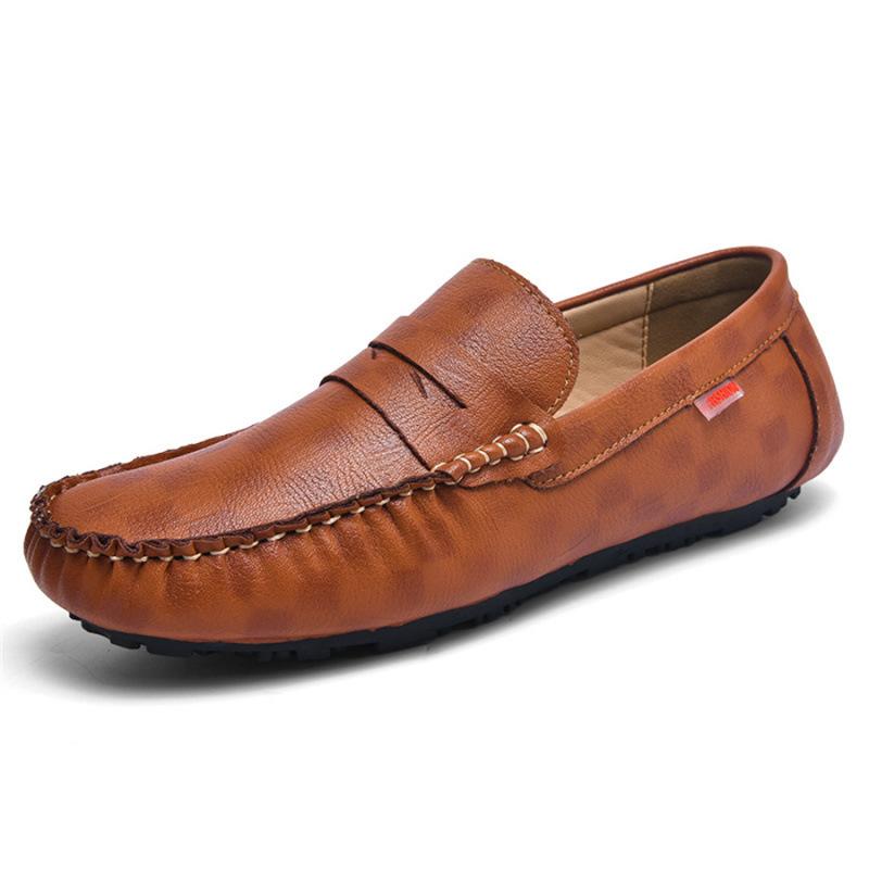 Shoes Handmade Doudou shoes 38-48 One-pedal lazy driving leather shoes Low-top overalls casual shoes
