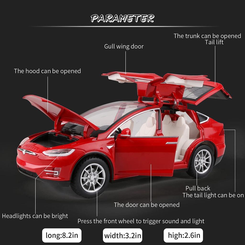 1:24 Scale Model X Alloy Diecast Pull Back Electronic Car Model Toys with Lights and Music, Decorative, Mini Vehicles Toys for Kids, Boyfriend Gift