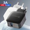Быстрое зарядное устройство 3A QC3.0 для Bread 5V/9V/12V, один USB-порт - Стандарт ЕС/США