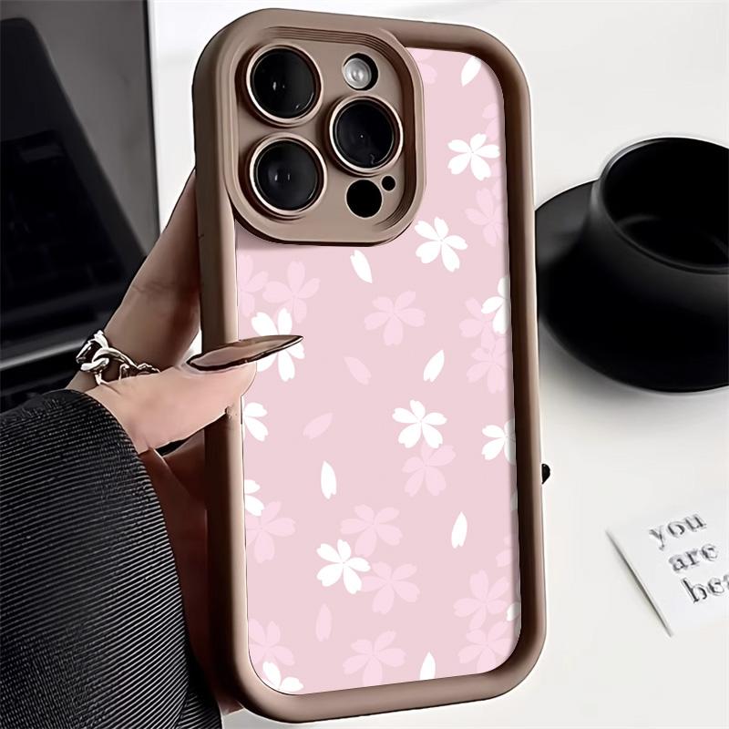 Чехол для телефона из жидкого силикона для iPhone 15 Pro Max Funda iPhone 11 13 14 12 XS X XR 7 8 Plus SE 15promax 16promax Flower Covers