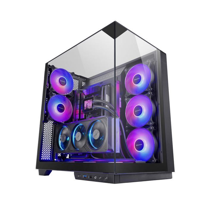 Boîtier Gaming - MARS GAMING - MC-3GF - Triple Verre Trempé - 2 Ventilateurs ARGB 120mm - Montage Vertical GPU