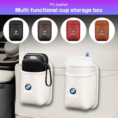 Leather Car Cup Storage Box Holder Seat Back/Door Drinks For BMW M M3 M5 E36 E39 E46 E60 E90 E91 E92 F15 F30 X1 X3 X5 FF35