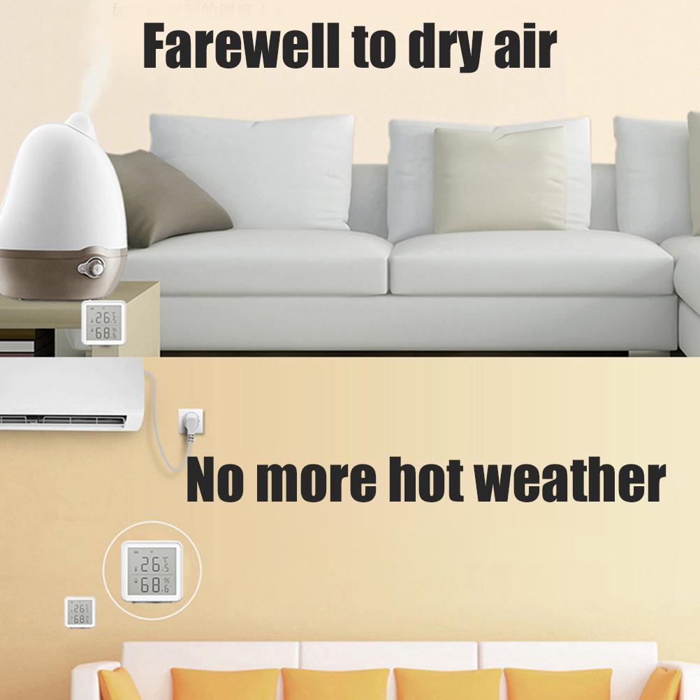 Умный WiFi Датчик влажности Гигрометр Уличный Внутренний Термометр Цифровой ЖК-Дисплей Температура